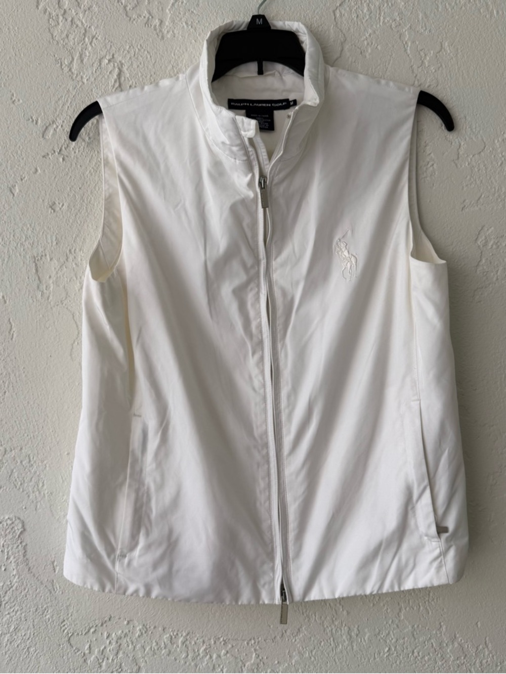 Ralph Lauren Golf White Sleeveless Zip Front Vest